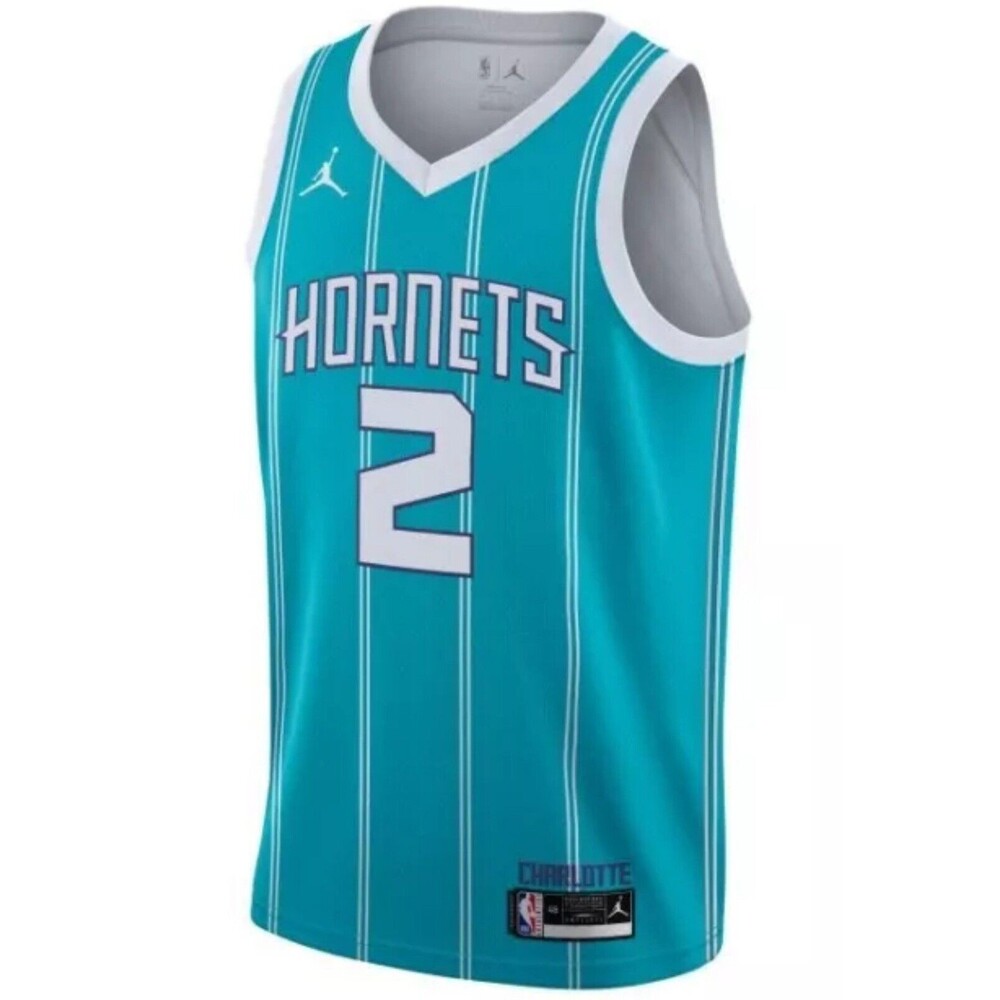 Nike Air Jordan Charlotte Hornets Lamelo Ball #2 Swingman Jersey Teal Size Lrg